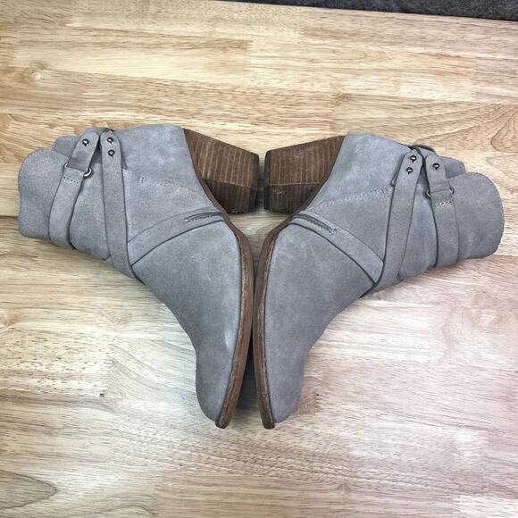 Sam Edelman Ankle Boots Womens 8M Merton Gray Suede Harness - Picture 8 of 15